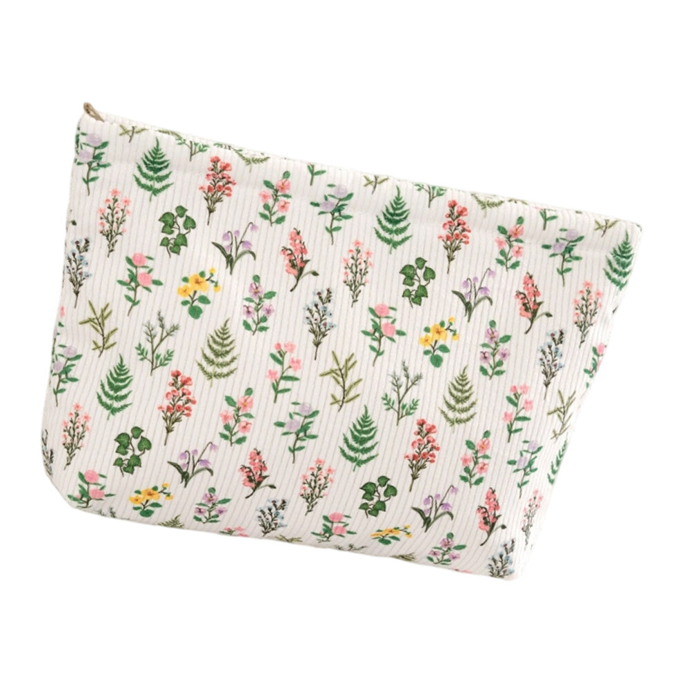 Stylish Corduroy Cosmetic Bag Fashion Makeup Bag-floral pattern