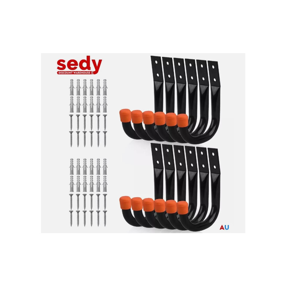 Heavy Duty Garage Hooks, Utility Hangers For Wall Mount Efficient Storage With Carbon Steel Load-Bearing Strength, Rust Resistant Powder Coated 9433291054437