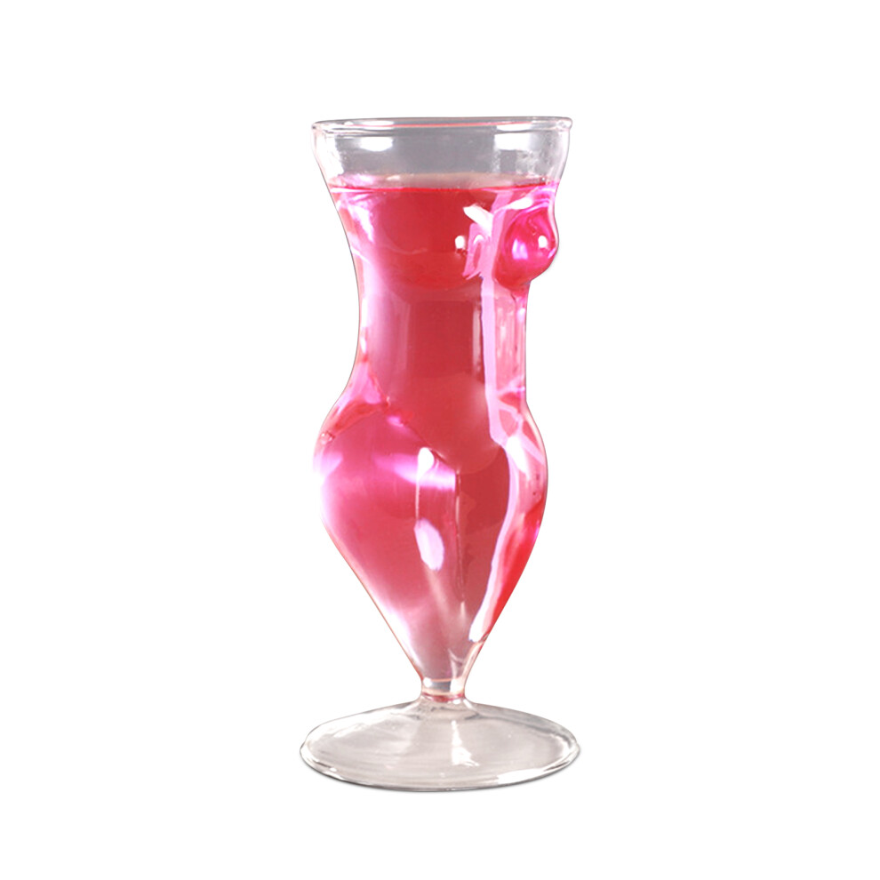 Novelty Wine Glasses with Creative Design, 3D Naked Women Model Transparent Human Body Cup for Cocktail Whiskey Champagne Drinking, Sexy Body Shaped