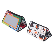 Baby-Spiegelbuch-Spielzeug 44x26cm Faltbares Hochkontrast-Stoff-Hängespielzeug Schwarz Orange