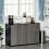 Homcom HOMCOM High Gloss Frame Side Cabinet with 2 Door and 2 Drawer, Grey Black 1