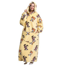 Tragbare Decken-Hoodie, übergroße Kapuzendecke, superweicher, bequemer und warmer Flanell, geräumige Vordertasche, wärmeisolierendes Material,