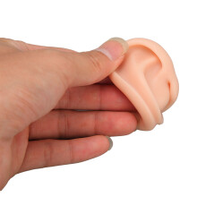 Soft Silicone Piercing Practice Model, Light Skin, Reusable, 7.6x5.5cm