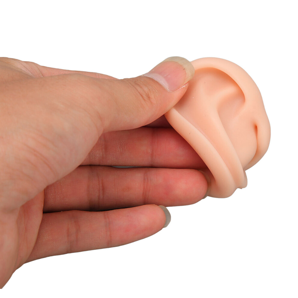 Light Soft Silicone Piercing Practice Model, Skin, Reusable, 7.6X5.5cm