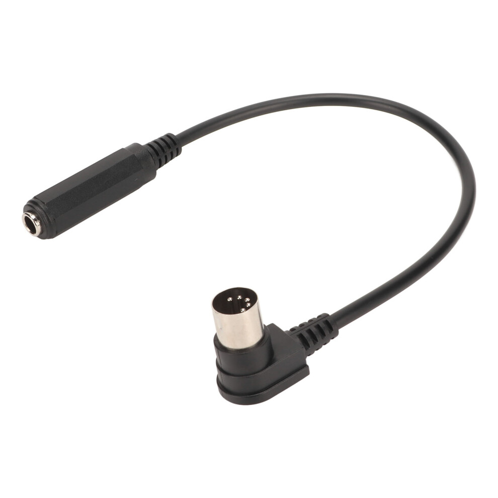 Right Angle Audio Adapter Cable, Din 5 Pin To 6.35Mm Trs Stereo, For Amplifier Compatibility And Speaker Connection In Narrow Spaces 9169997391537