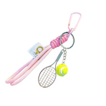 Taschenanhänger-Charm, geflochtenes Seil,-Rosa