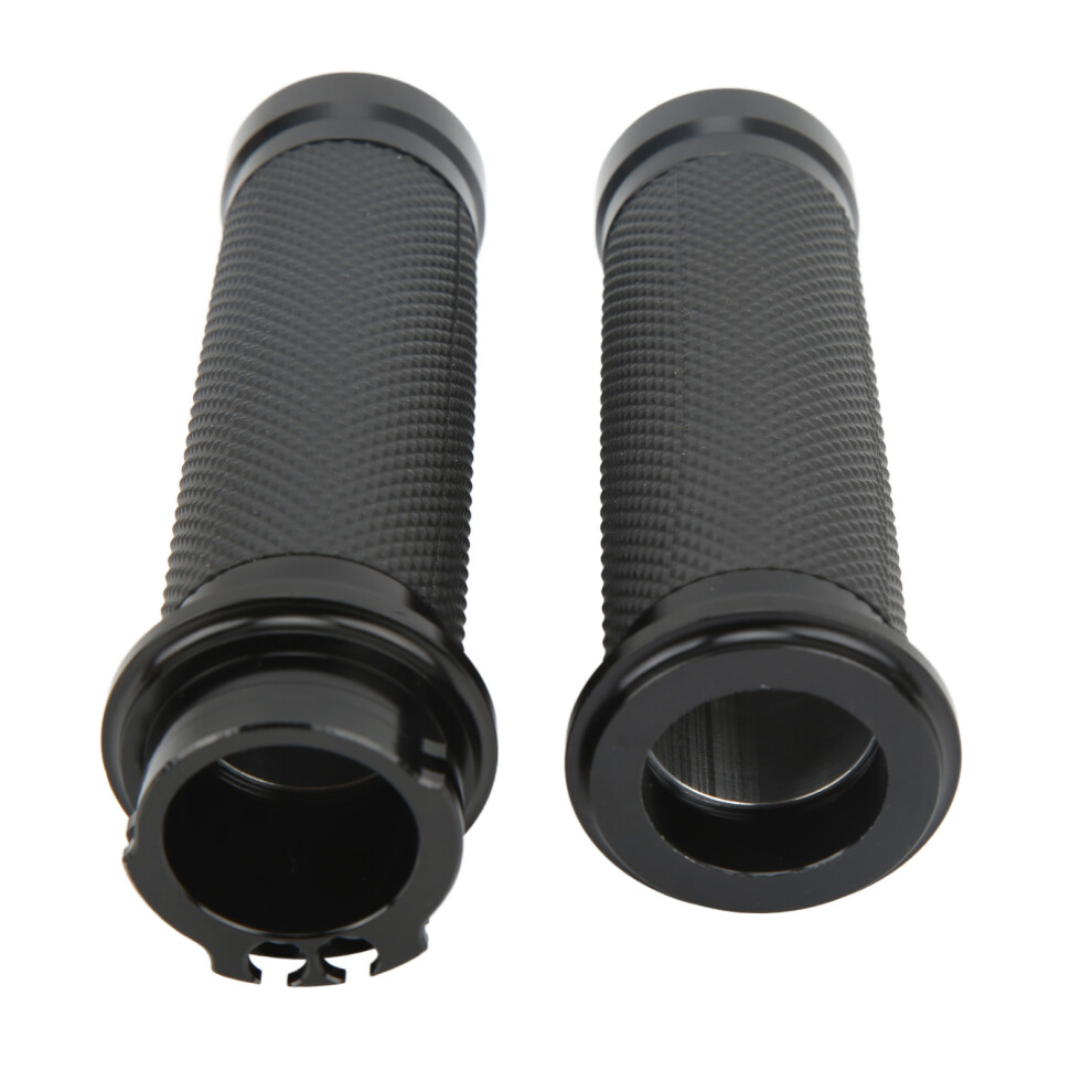25Mm Motorcycle Handlebar Grips Aluminum Alloy Rubber Universal Black 5091372521854
