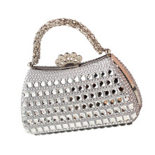 Clutches Geldbörse Damen Umhängetasche Strass Geldbörsen-Silber