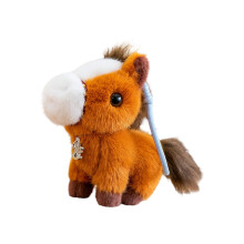 Schlüsselanhänger mit weichem Pferd, Taschenanhänger,-Braun