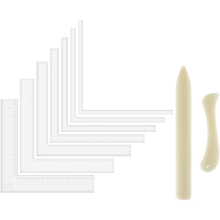 9Pcs Creative-Positioning Pieces Card Corners Helpers With Bone Folder Tool For Paper-Craft Card Making And Scrapbooking