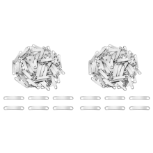 200Pcs Stamping Blank Tag 34Mm Stainless Steel Link Connector Metal Blank Charm Curved Link Charm Engravable Blank Tag