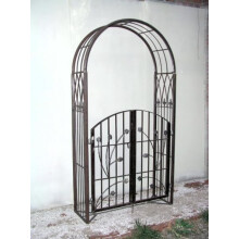 AH® Rustic Metal Gated Garden Arch Scroll Arbour