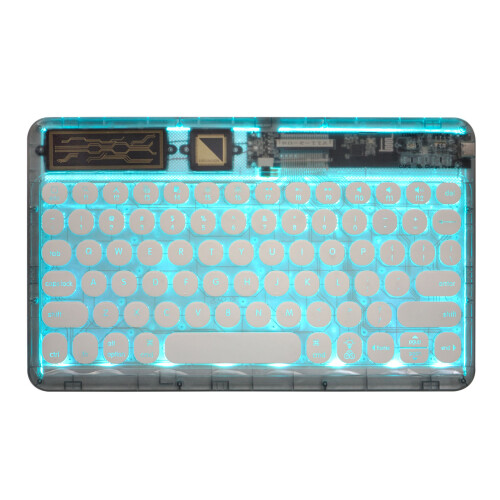 Ultra Slim Retro Bluetooth Keyboard, RGB Light, 200mAh, Black 2