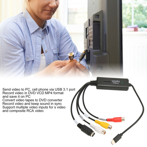 Type C Video Capture Card 720x480 AV Input for Cell Phone & PC 2
