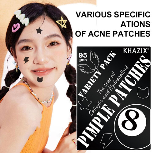 Gothic Style Black Star Acne Patch Set Waterproof Long-lasting Concealer Patch Make Pimples Acne Marks Invisible Face Care Patch 1