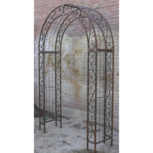 AH® Rustic Metal Arch Garden Arbour Scroll Design