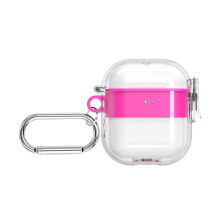 Kompatibel für Air Pods 1/2, stoßfeste-Transparentes Rosa