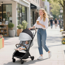 AIYAPLAY Baby Stroller with Adjustable Seat, Travel Pushchair, Light Grey