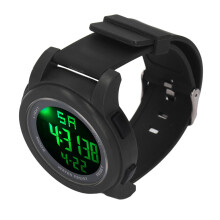 Schwarze 5-Bar wasserdichte Sportuhr mit großem Display für Outdoor-Abenteuer