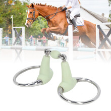 Bocado de acero inoxidable para caballo tipo snaffle, 205 g, 260  80 mm