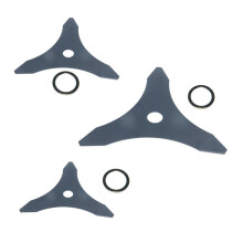 3-Pack Universeller Haltbarer 10" x 3-Zähne-Stahlmesser 20mm Arbor 255mm Bürstenschneider Trimmer Unkrautfresser Rasenmäher-Blätter