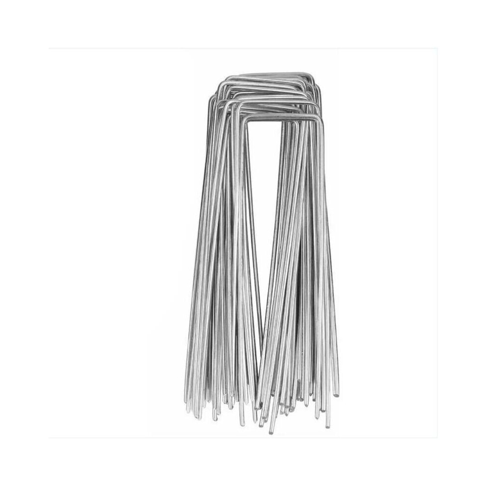 Heavy Duty U-Type Turf Staples, 15Cm Long Galvanized Landscape Anchors, Rust Proof Garden Stakes For Secure Fences, Weed Barrier, And Outdoor Wires, 9358999537672
