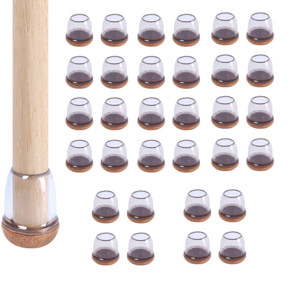 Water Proof Tpe Material Furniture Leg Cover Pads, Integrated Design Silicone Chair Leg Floor Protectors For Hardwood Floors, Noise Reduction Clear 9173940525818
