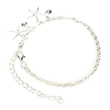 Sterling Silver Starfish Charm Bracelet Double Layered Bells Ocean Inspired Adjustable Modern Chic Beach Vibe Jewelry for Women