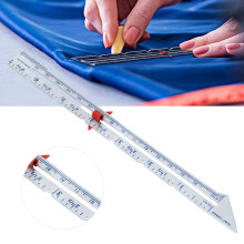 Pointed Aluminum Quilting Ruler, 30cm Silver for Sewing & DIY Measuring