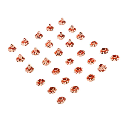 Leather Rivet Kit Rapid Rivet Metal Button Rivets Decorative Rivets For DIY Leather Crafts Double Cap Design Electroplated Strong Luster Rust Proof 1