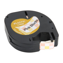 Lett å rive etikettape for Dymo LetraTag Letratag etikettmaskin refill vanntett selvklebende sterk lim holdbar (rosa)