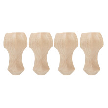 Wood Carved Furniture Legs Set Of Four Sofa Table Cabinet Chair Legs Solid Rubber Wood Legs With Moisture Resistant Features Elegant European Decor