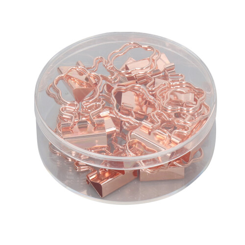 15 Stück kleine roségoldene Binderclips, Eisen 1