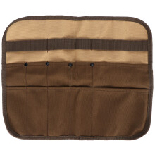 Roll Up Pouch for Outdoor Cooking Tools, Durable Canvas Cutlery Case with Hanging Loops, Portable Camping Utensil Organizer for BBQ Beach Picnic Use