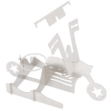 Supporto per pollo a forma di motocicletta 355g 16x33cm argento