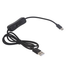 USB Type-C naar USB A-oplaadkabel met schakelaar-Zwart 1,5m