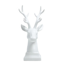 Porte-objet décoratif miniature, sculpture de bois de cerf blanc pour bureau, magasin ou maison. Détails soignés, finition lisse, style nordique.