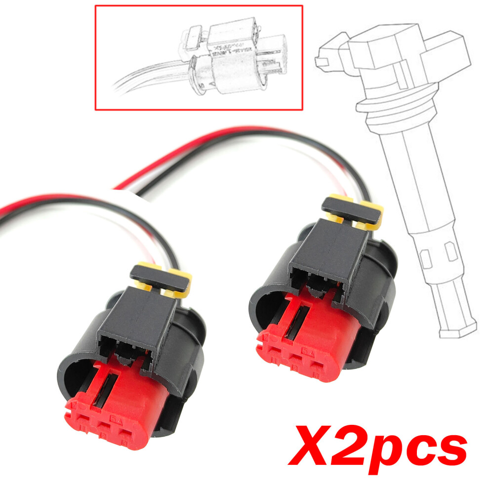 2Pcs Ignition Coil Wiring Harness Cable Connector 3-Pin Plug For Lancia Ypsilon Ii Iii 1.2 1.4 0.9 0.1 Delta Musa 71752816 6935161546040