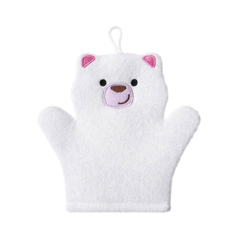 Kids Bath Gloves  Toddler QuickDry Body Bath Brush  White