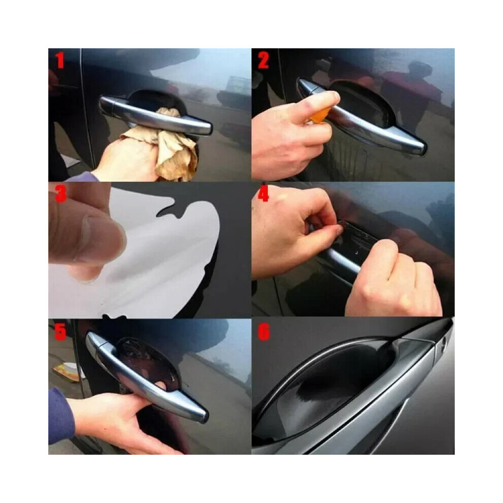 4X Car Door Sticker Carbon Fiber Scratches Resistant Cover Auto Scratch Handle Protection Film Exterior Styling Accessories U 6935161536386