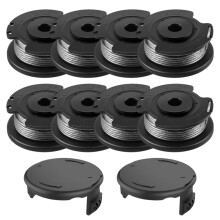 8PCS Rasenmäherspule mit 2PCS Abdeckung Ersatz für Bosch F016800569 F016800385 F016F04557 kabellosen Rasentrimmer Zubehör