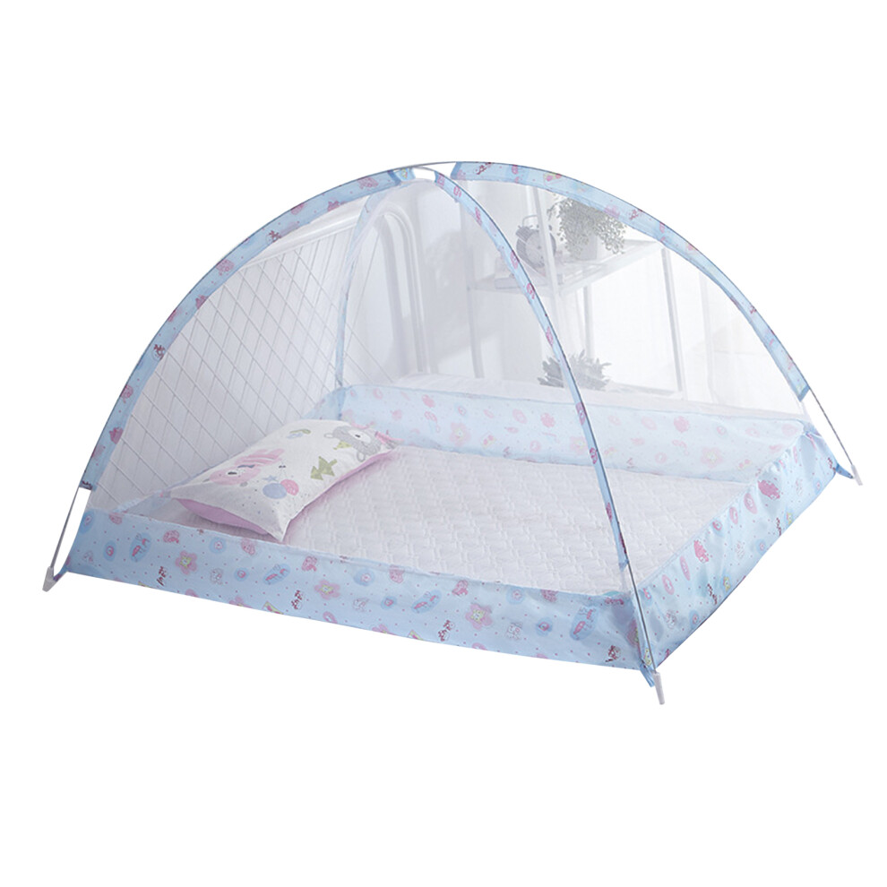 Foldable Baby Crib Net Tent - 80X120x90cm, Breathable Mesh, Blue
