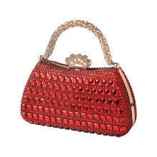 Women's Evening Handbags Top Handle Clutches Purse with-Red