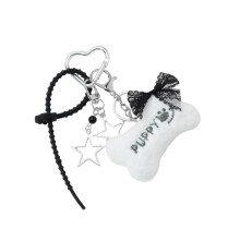 Lightweight Plush Keychain Accessory Bone Fish Star Keyring-A01