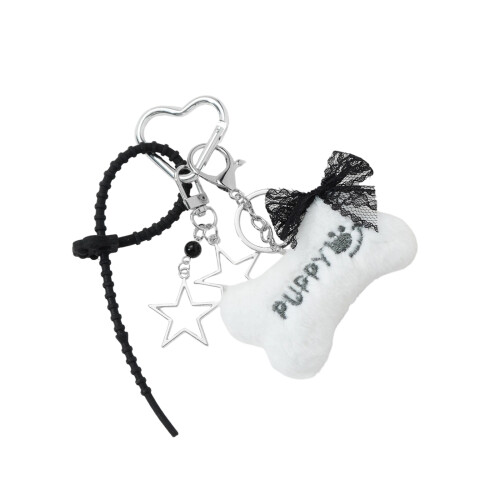 Lightweight Plush Keychain Accessory Bone Fish Star Keyring-A01