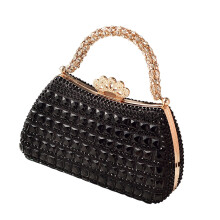 Women's Evening Handbags Top Handle Clutches Purse with-Black