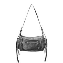 Crossbodytassen voor dames Grote draagtas Zacht lederen-Grijs