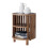 Round bedside table with openwork slats, 50 cm high - LIAM 8