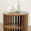 Round bedside table with openwork slats, 50 cm high - LIAM 5