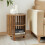 Round bedside table with openwork slats, 50 cm high - LIAM 6